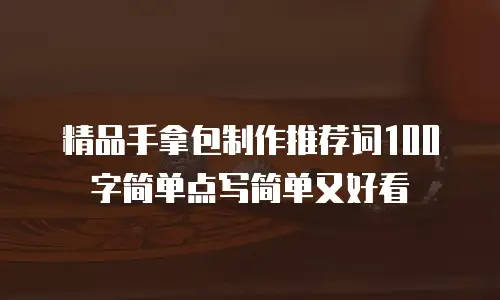 精品手拿包制作推荐词100字简单点写简单又好看
