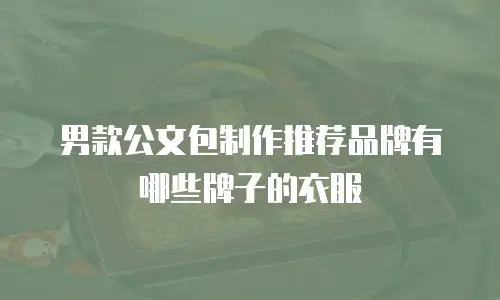 男款公文包制作推荐品牌有哪些牌子的衣服