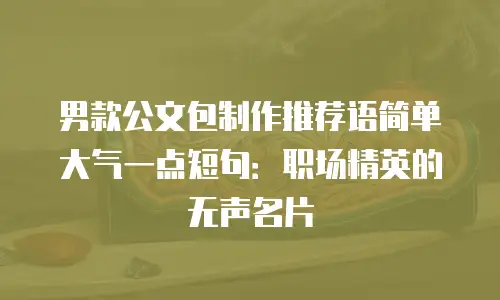 男款公文包制作推荐语简单大气一点短句：职场精英的无声名片