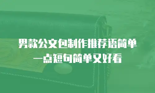 男款公文包制作推荐语简单一点短句简单又好看