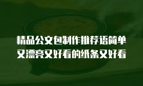 精品公文包制作推荐语简单又漂亮又好看的纸条又好看
