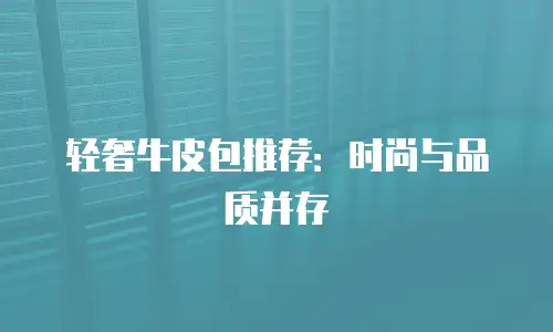 轻奢牛皮包推荐：时尚与品质并存