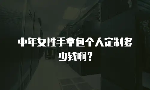 中年女性手拿包个人定制多少钱啊？