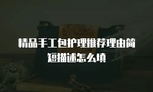 精品手工包护理推荐理由简短描述怎么填