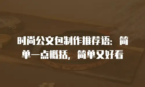 时尚公文包制作推荐语：简单一点概括，简单又好看