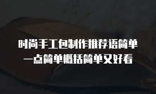 时尚手工包制作推荐语简单一点简单概括简单又好看