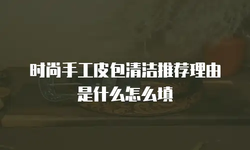 时尚手工皮包清洁推荐理由是什么怎么填