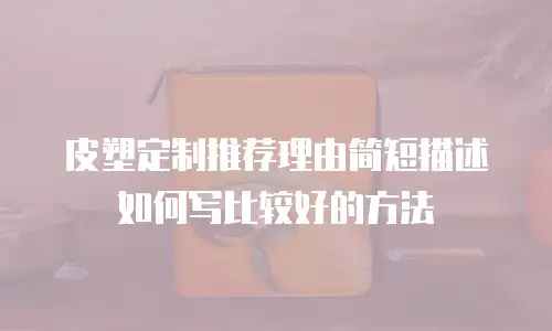 皮塑定制推荐理由简短描述如何写比较好的方法