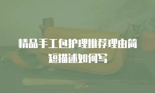 精品手工包护理推荐理由简短描述如何写