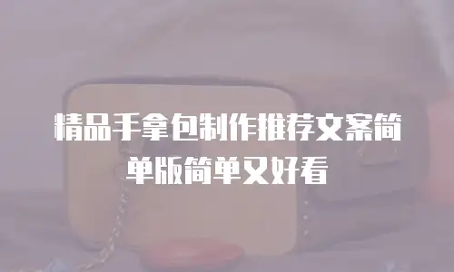 精品手拿包制作推荐文案简单版简单又好看
