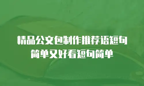 精品公文包制作推荐语短句简单又好看短句简单