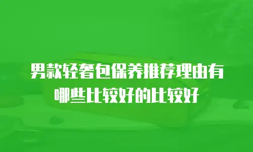 男款轻奢包保养推荐理由有哪些比较好的比较好