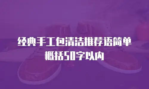 经典手工包清洁推荐语简单概括50字以内