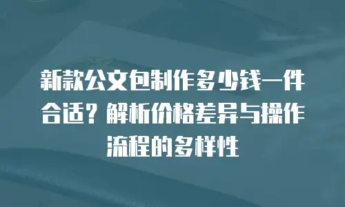 新款公文包制作多少钱一件合适？解析价格差异与操作流程的多样性