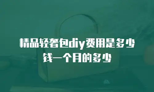精品轻奢包diy费用是多少钱一个月的多少