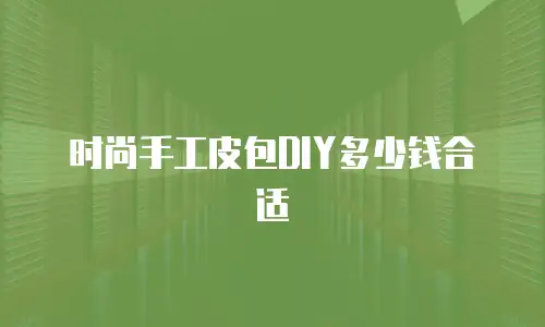 时尚手工皮包DIY多少钱合适