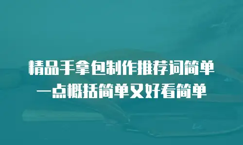 精品手拿包制作推荐词简单一点概括简单又好看简单