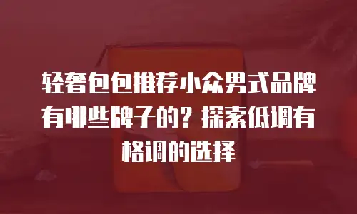 轻奢包包推荐小众男式品牌有哪些牌子的？探索低调有格调的选择