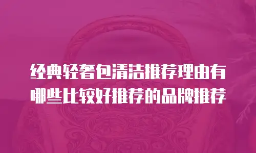经典轻奢包清洁推荐理由有哪些比较好推荐的品牌推荐