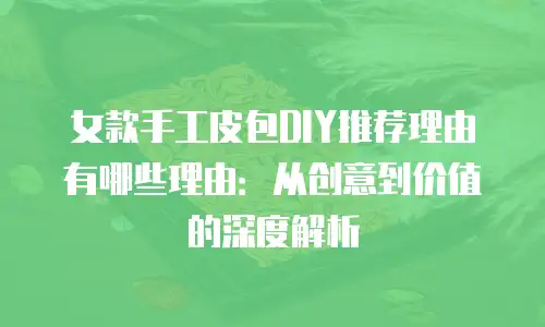 女款手工皮包DIY推荐理由有哪些理由：从创意到价值的深度解析