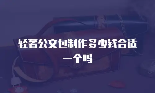 轻奢公文包制作多少钱合适一个吗