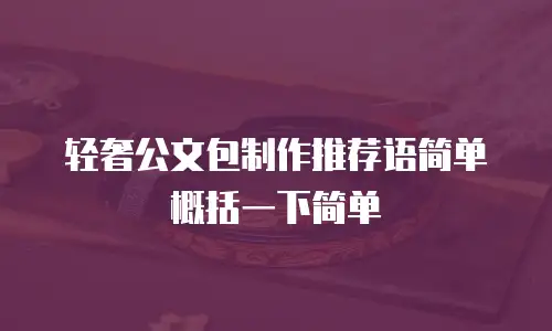 轻奢公文包制作推荐语简单概括一下简单