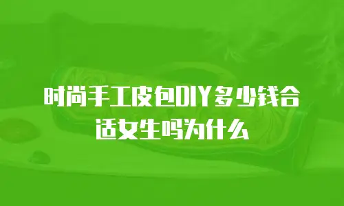 时尚手工皮包DIY多少钱合适女生吗为什么