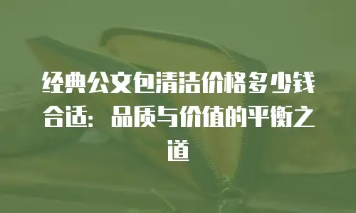 经典公文包清洁价格多少钱合适：品质与价值的平衡之道
