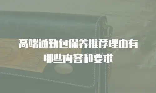高端通勤包保养推荐理由有哪些内容和要求