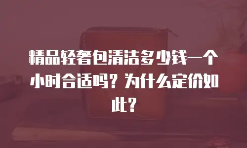 精品轻奢包清洁多少钱一个小时合适吗？为什么定价如此？