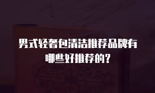 男式轻奢包清洁推荐品牌有哪些好推荐的？