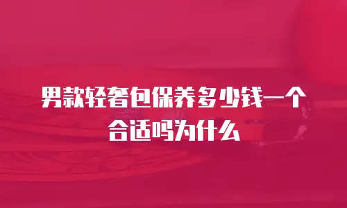 男款轻奢包保养多少钱一个合适吗为什么
