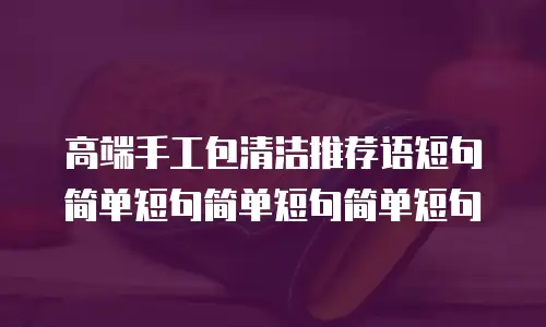 高端手工包清洁推荐语短句简单短句简单短句简单短句