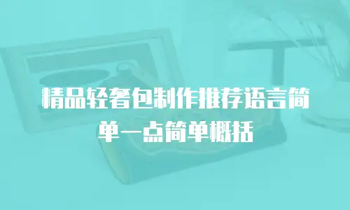 精品轻奢包制作推荐语言简单一点简单概括