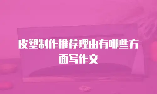 皮塑制作推荐理由有哪些方面写作文