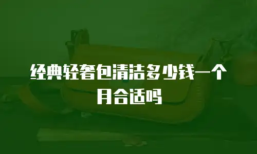 经典轻奢包清洁多少钱一个月合适吗