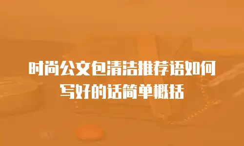 时尚公文包清洁推荐语如何写好的话简单概括