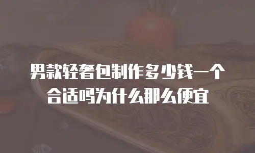 男款轻奢包制作多少钱一个合适吗为什么那么便宜