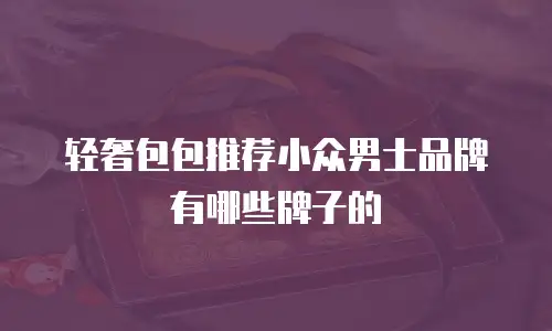 轻奢包包推荐小众男士品牌有哪些牌子的