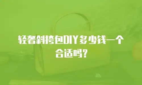 轻奢斜挎包DIY多少钱一个合适吗？