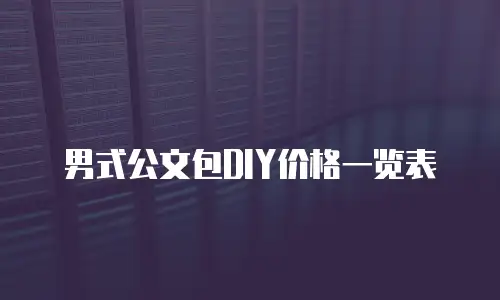 男式公文包DIY价格一览表