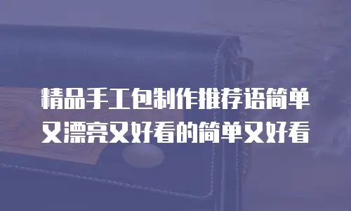 精品手工包制作推荐语简单又漂亮又好看的简单又好看