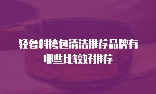 轻奢斜挎包清洁推荐品牌有哪些比较好推荐