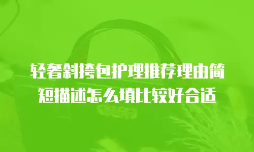 轻奢斜挎包护理推荐理由简短描述怎么填比较好合适