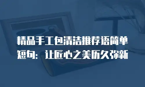 精品手工包清洁推荐语简单短句：让匠心之美历久弥新