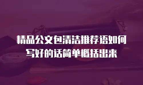 精品公文包清洁推荐语如何写好的话简单概括出来