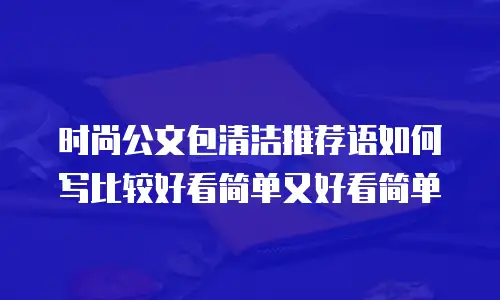 时尚公文包清洁推荐语如何写比较好看简单又好看简单