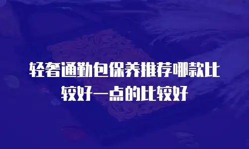 轻奢通勤包保养推荐哪款比较好一点的比较好