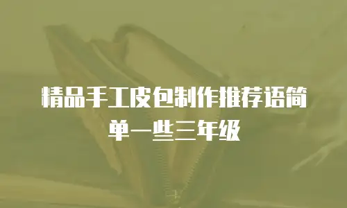 精品手工皮包制作推荐语简单一些三年级