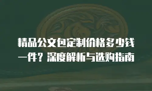 精品公文包定制价格多少钱一件？深度解析与选购指南